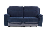 Blue Fabric Electric Reclining 3-Seater Sofa for Ultimate Comfort