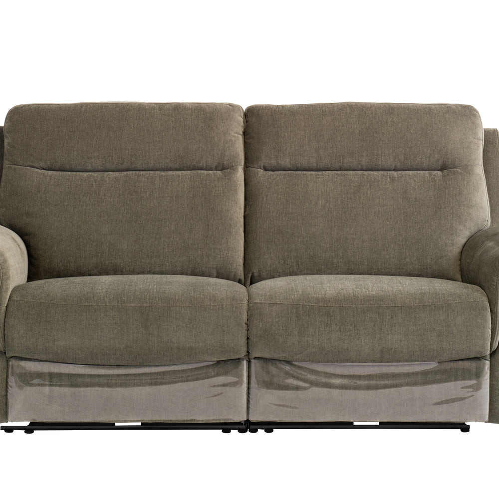 Moss Green Electric 3-Seater Recliner Sofa in Soft Fabric