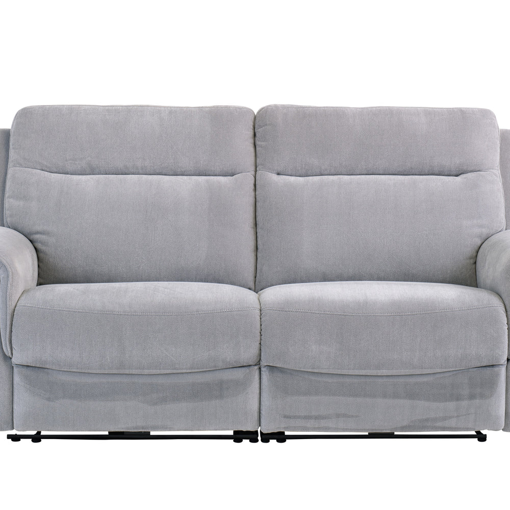 Electric 3-Seater Recliner Sofa in Silver Grey Fabric