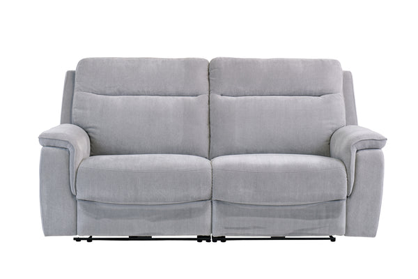 Electric 3-Seater Recliner Sofa in Silver Grey Fabric