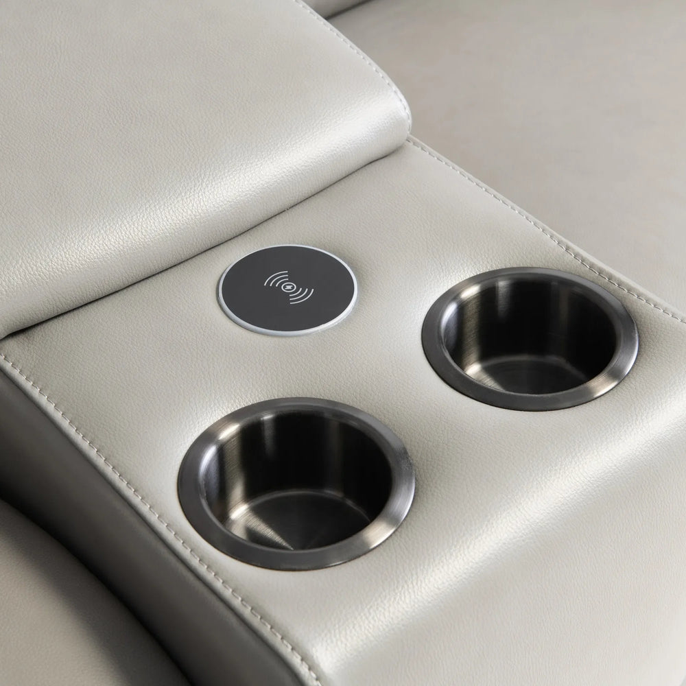 Havana Grey Leather Modular Electric Recliner Corner Sofa