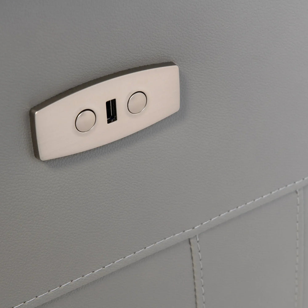 Havana Grey Leather Modular Electric Recliner Corner Sofa