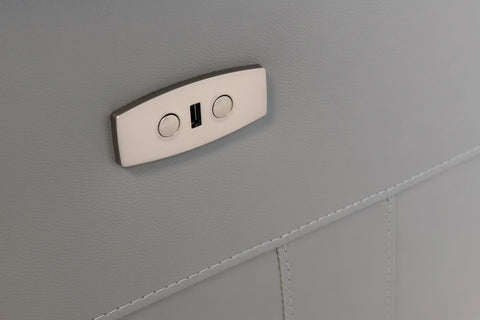 Havana Grey Leather Modular Electric Recliner Corner Sofa