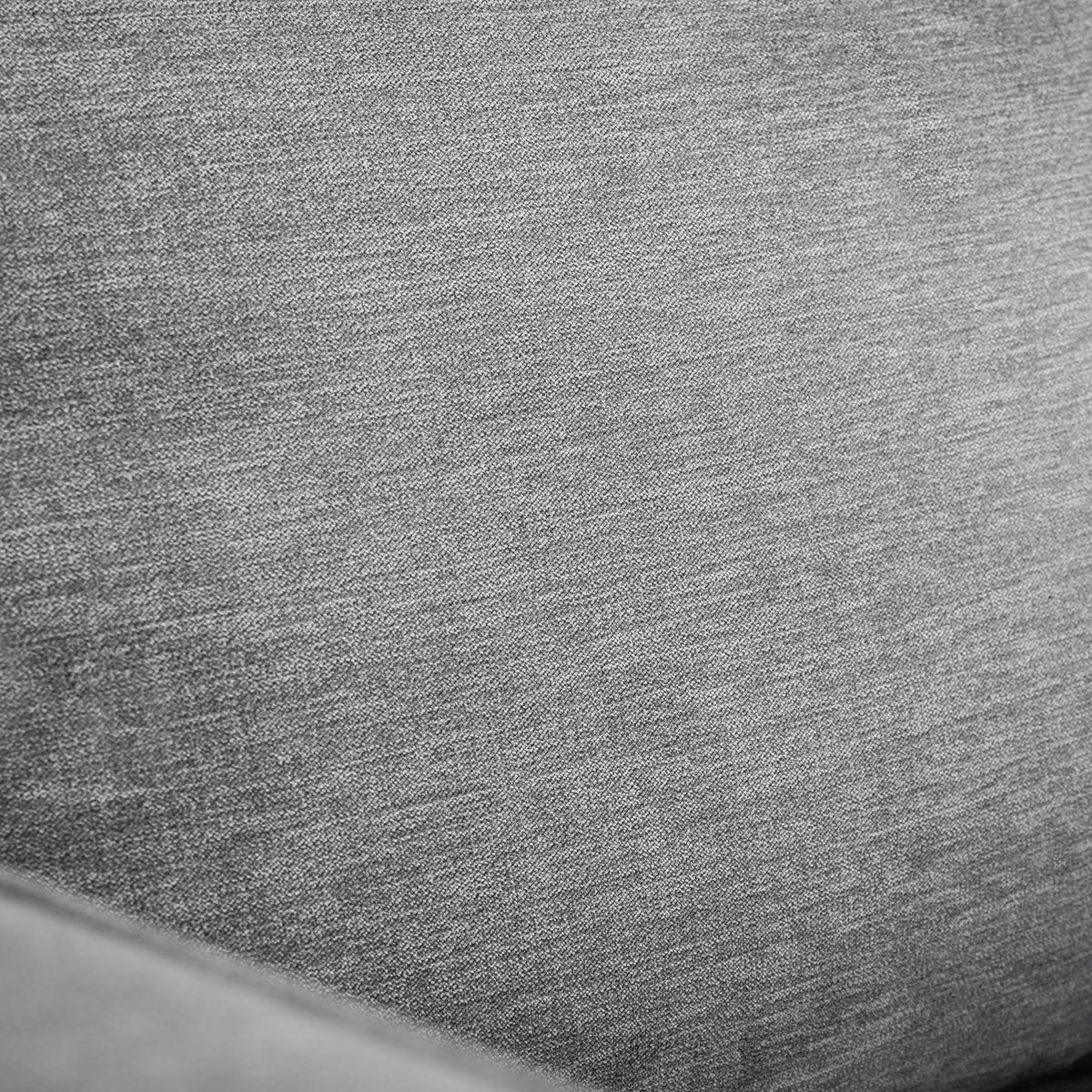 Close-up of dark grey chenille chair upholstery texture and material