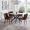 Hayden Round Glass Table - Glass and Black - HAY301