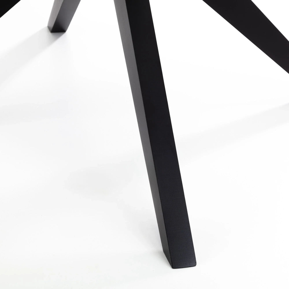 Hayden Round Glass Table - Glass and Black - HAY301