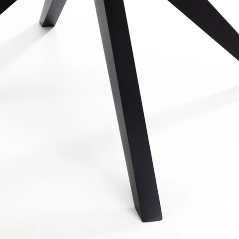 Hayden Round Glass Table - Glass and Black - HAY301