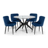 Hayden Round Glass Table - Glass and Black - HAY301