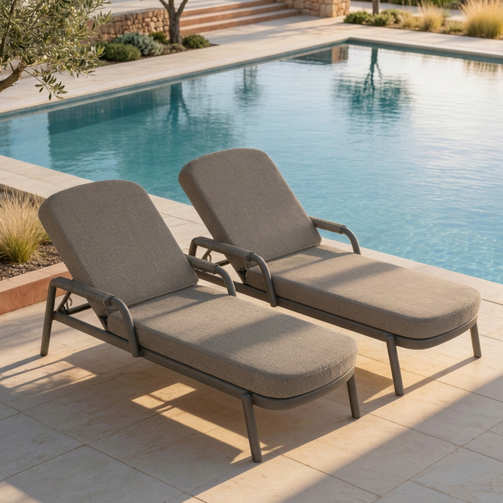 Image of HAZE Cocoa Sunlounger Pack of 2