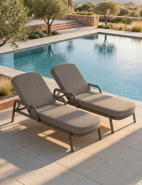 Image of HAZE Cocoa Sunlounger Pack of 2