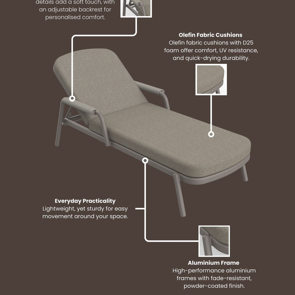 Image of HAZE Cocoa Sunlounger Pack of 2