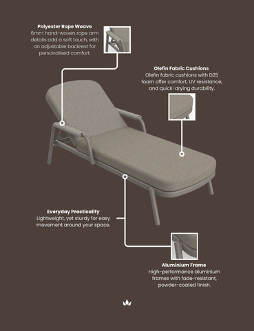 Image of HAZE Cocoa Sunlounger Pack of 2