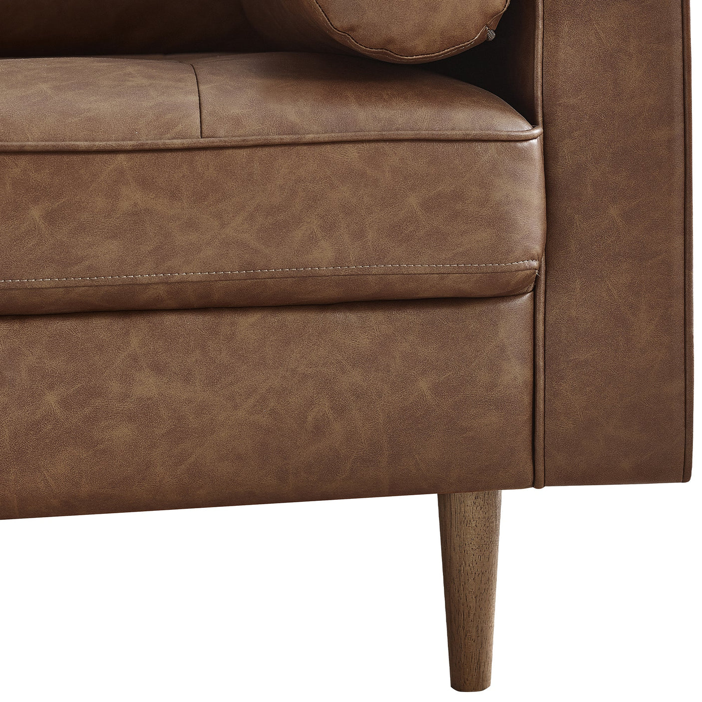 Henley 2 Seater Sofa With Bolsters - Brown - HEN301