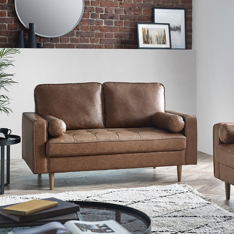 Henley 2 Seater Sofa With Bolsters - Brown - HEN301