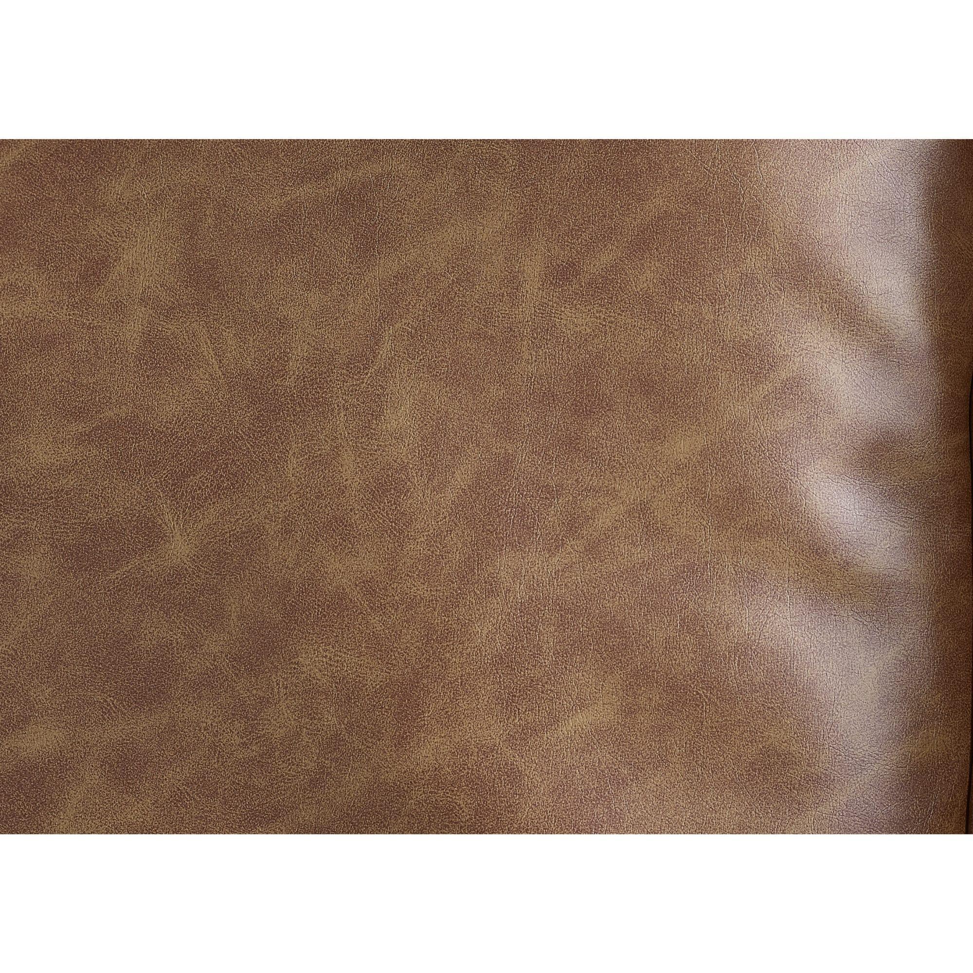 Close-up of brown faux leather upholstery texture for sofa or chair furniture