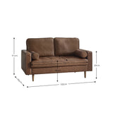 Henley 2 Seater Sofa With Bolsters - Brown - HEN301