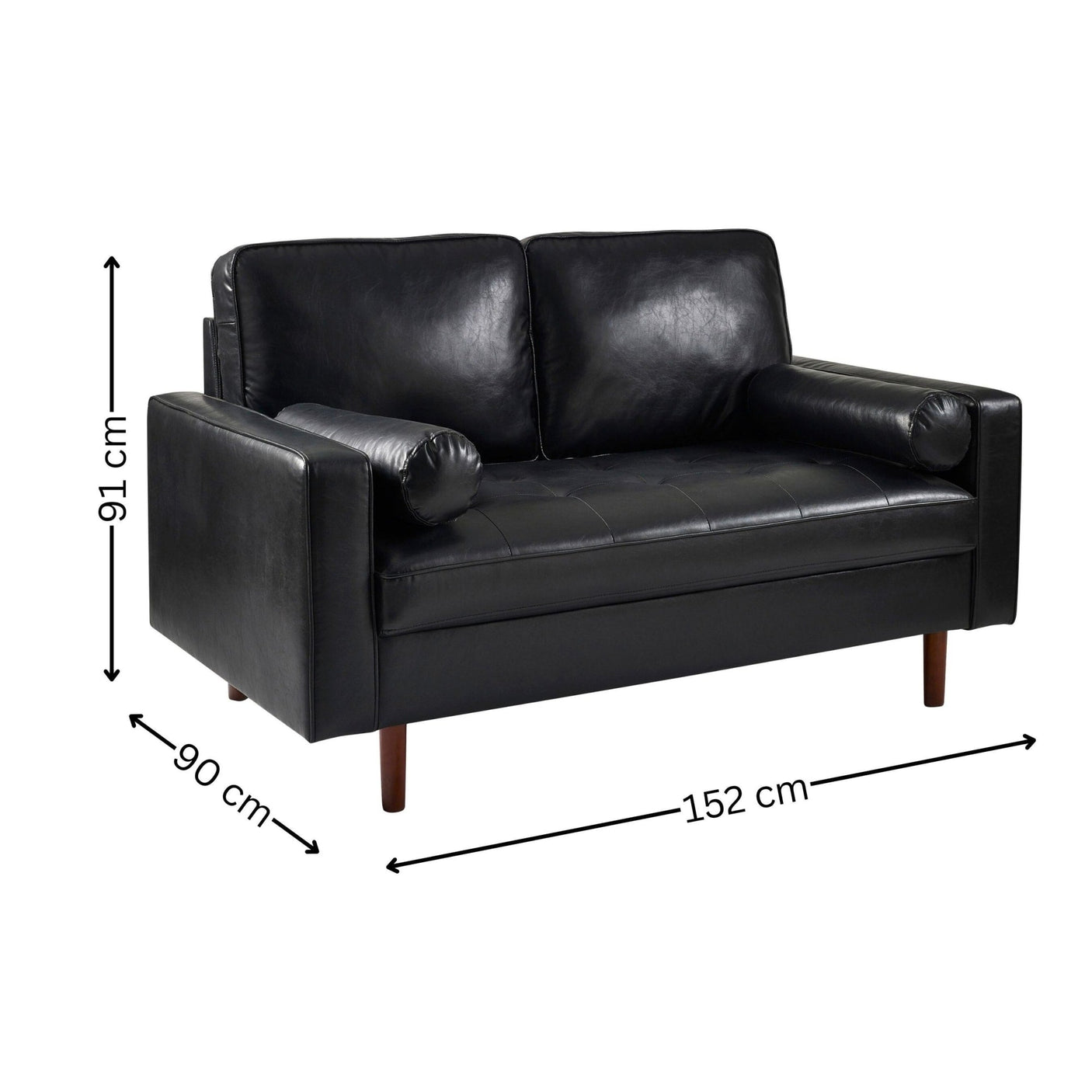 Henley 2 Seater Sofa With Bolsters - Brown - HEN301