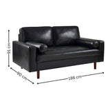 Henley 3 Seater Sofa With Bolsters - Brown - HEN302