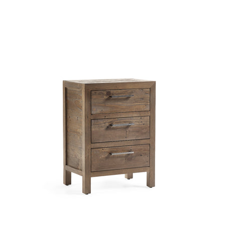Heritage 3 Drawer Bedside - Brown - HER211