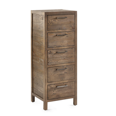 Heritage 5 Drawer Tallboy - Brown - HER213