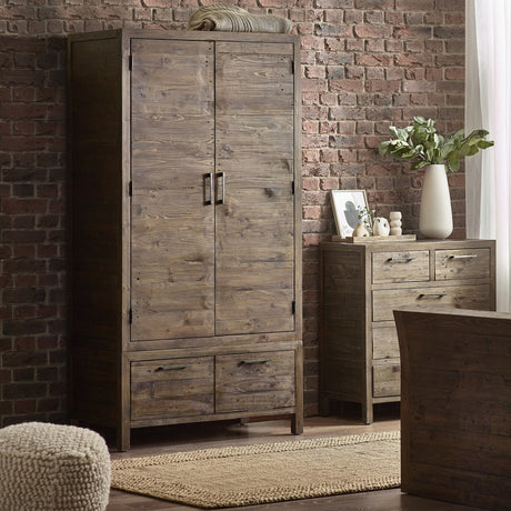 Heritage 2 Door Wardrobe - Brown - HER215