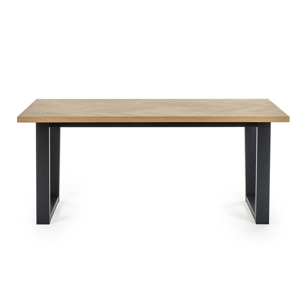 Hilton Dining Table - Light Brown and Black - HIL001