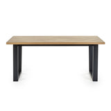 Hilton Dining Table - Light Brown and Black - HIL001