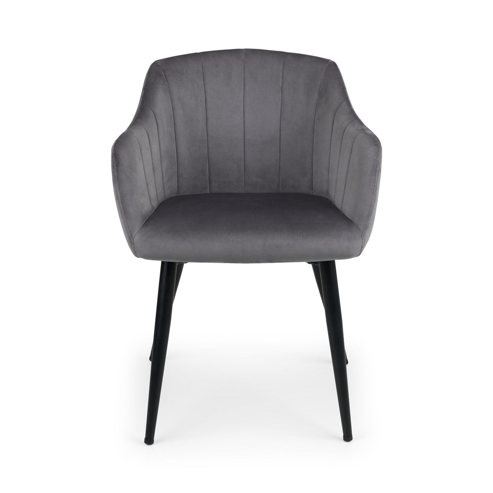 Hobart Scalloped Dining Chair (Set of 2) - Grey - HOB002