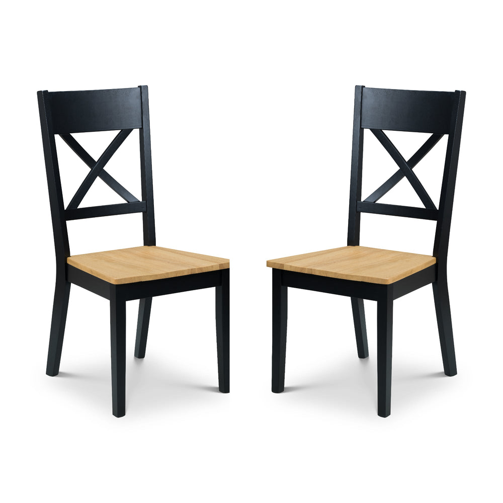 Hockley Dining Chair (Set of 2) - Light Brown and Black - HOC101