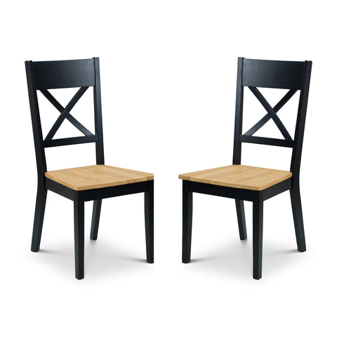 Hockley Dining Chair (Set of 2) - Light Brown and Black - HOC101