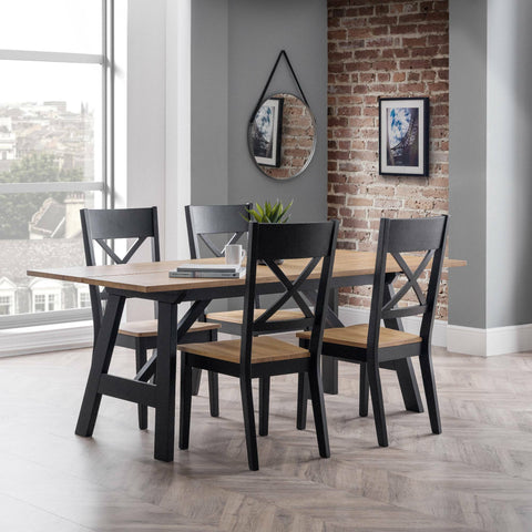 Hockley Dining Chair (Set of 2) - Light Brown and Black - HOC101