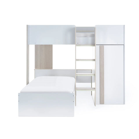 Horizon Bunk Bed - White and Light Brown - HOR201