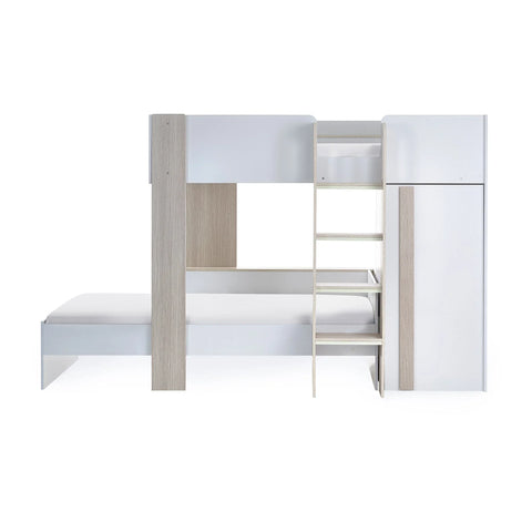 Horizon Bunk Bed - White and Light Brown - HOR201