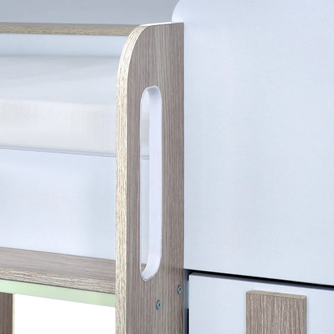 Horizon Bunk Bed - White and Light Brown - HOR201