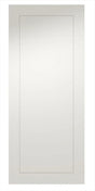White primed internal door with simple single panel design, shown front facing