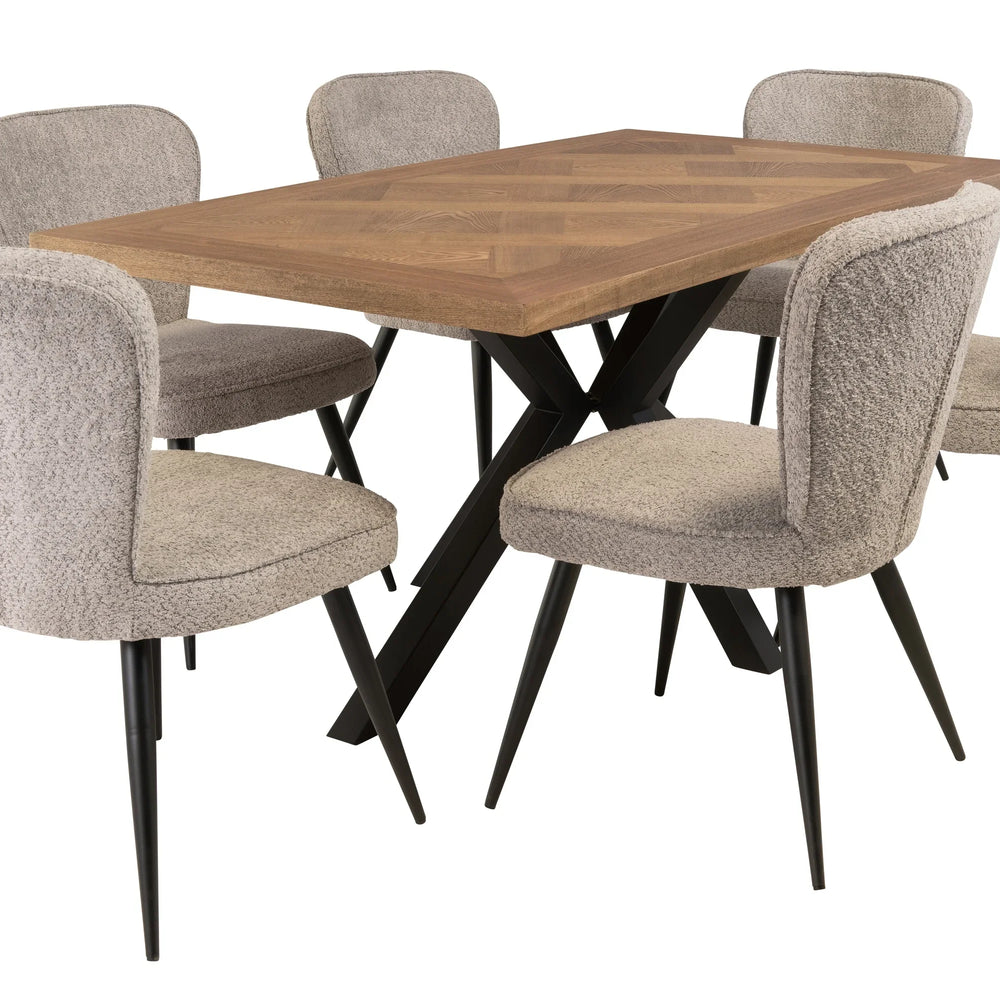 Stylish 1.6m Oak Veneer Dining Table for Modern Homes