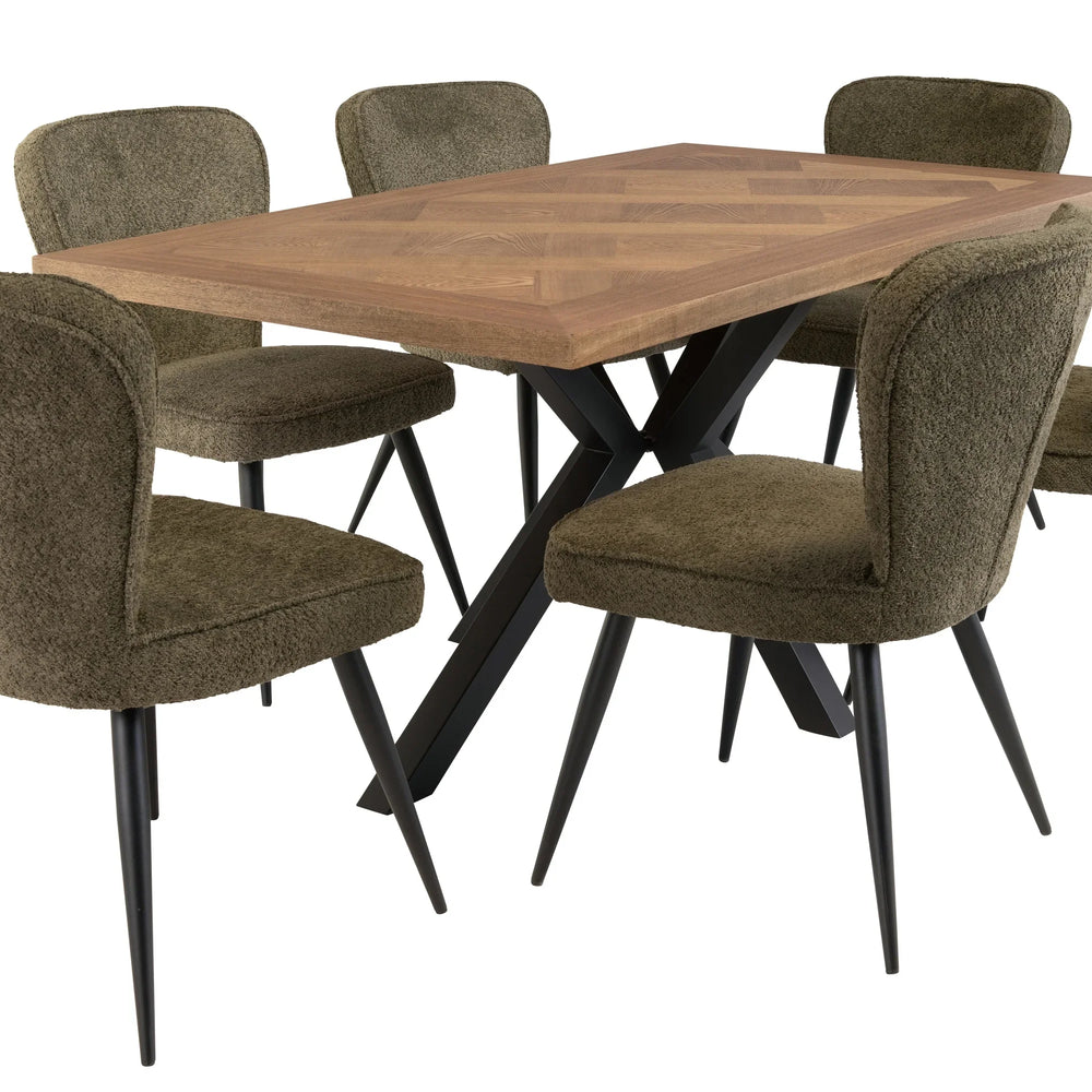 Stylish 1.6m Oak Veneer Dining Table for Modern Homes