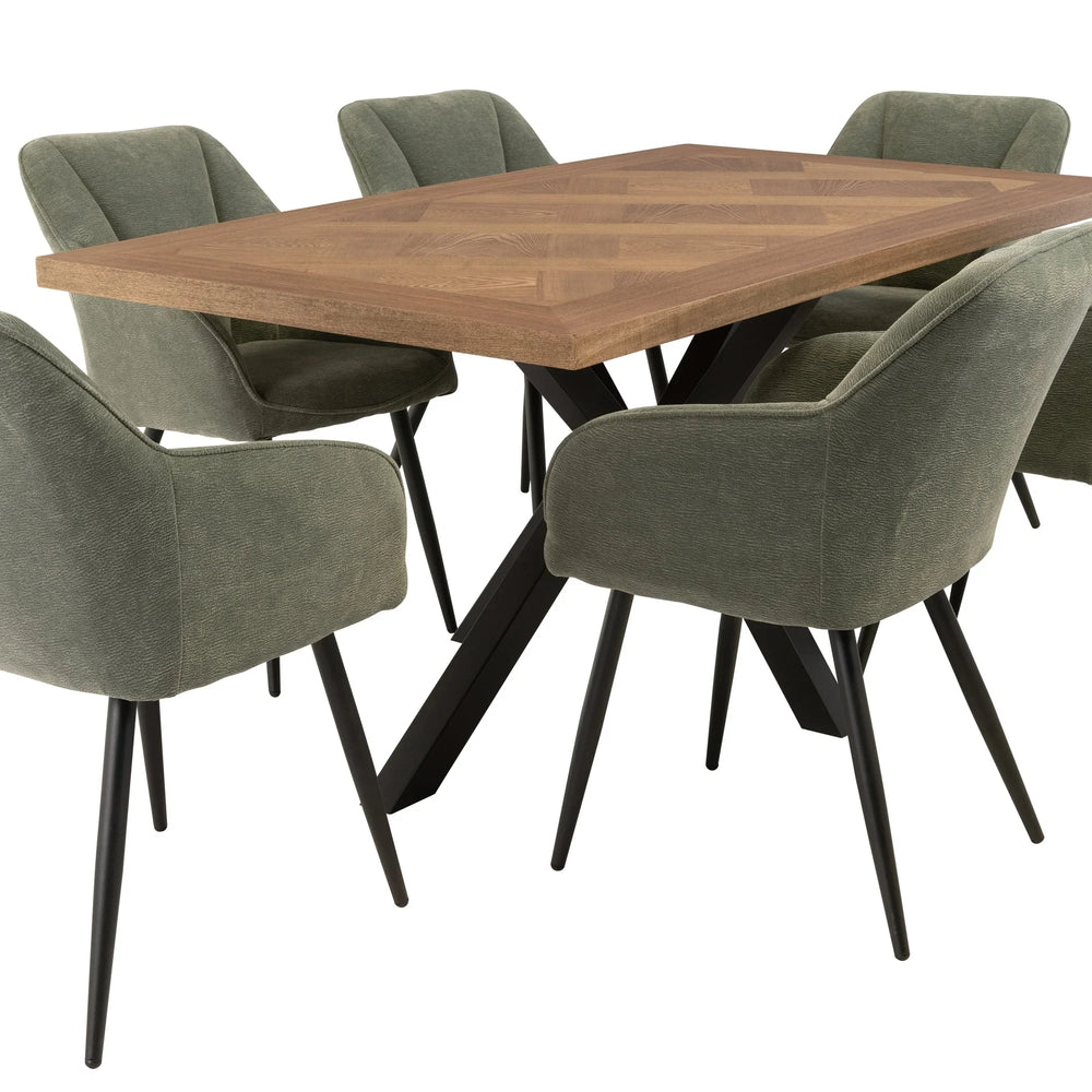 Stylish 1.6m Oak Veneer Dining Table for Modern Homes