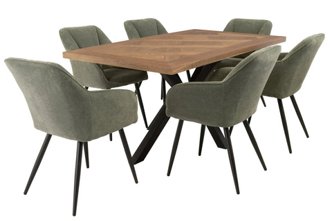Stylish 1.6m Oak Veneer Dining Table for Modern Homes