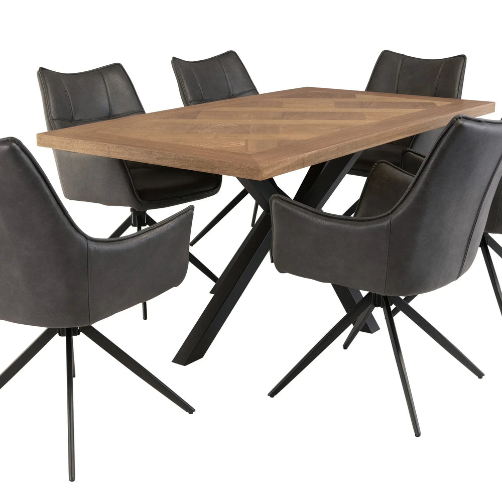 Stylish 1.6m Oak Veneer Dining Table for Modern Homes