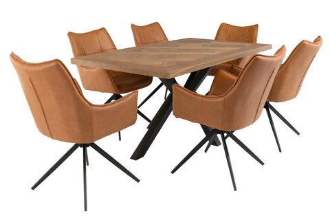 Stylish 1.6m Oak Veneer Dining Table for Modern Homes