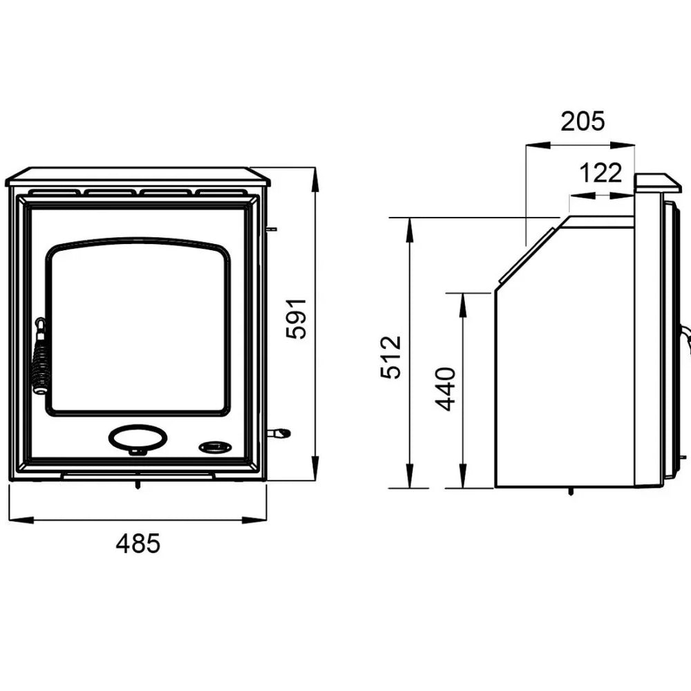 Arklow 4.6kW Multi Fuel (Eco) - Technical Drawing