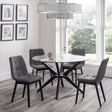 Hayden Round Glass Table - Glass and Black - HAY301