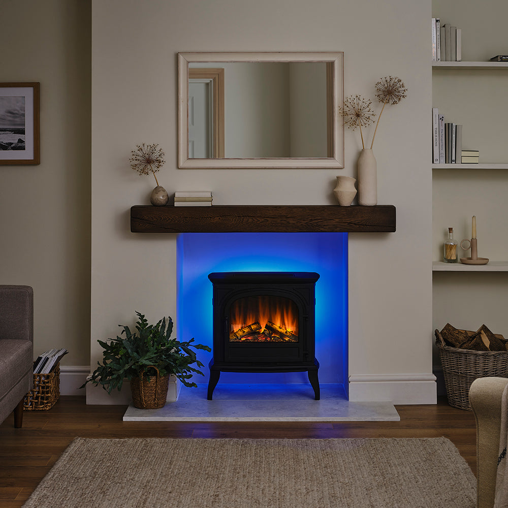 Hinton Cast Iron Electric Stove - Back View