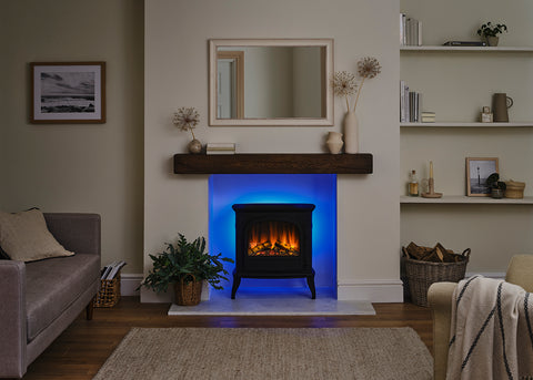 Hinton Cast Iron Electric Stove - Back View