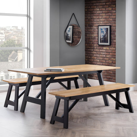 Hockley Table - Light Brown and Black - HOC001
