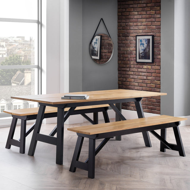 Hockley Table - Light Brown and Black - HOC001