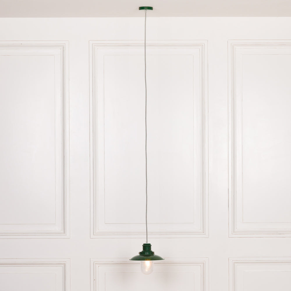 British Green Enamel Painted Fishermans Light