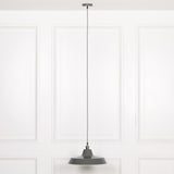 Factory Style Grey Enamel Painted 46cm Pendant Light