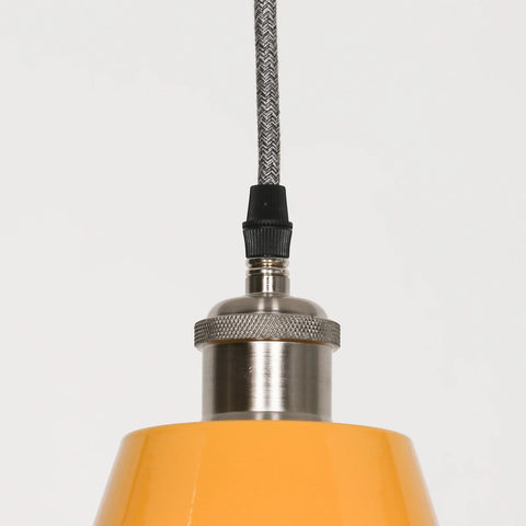 Factory Style Mustard Yellow Enamel Painted 46cm Pendant Light